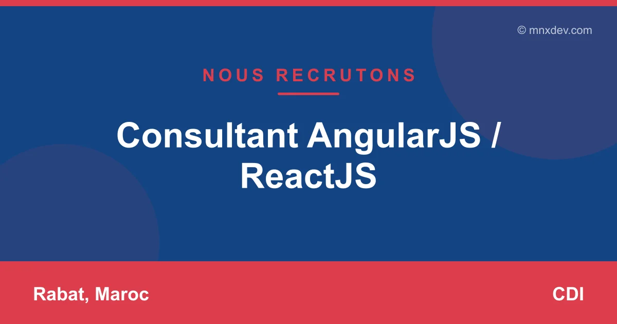 Consultant AngularJS / ReactJS