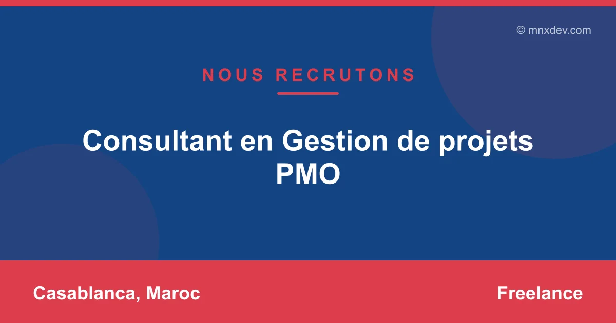 Consultant en Gestion de projets PMO