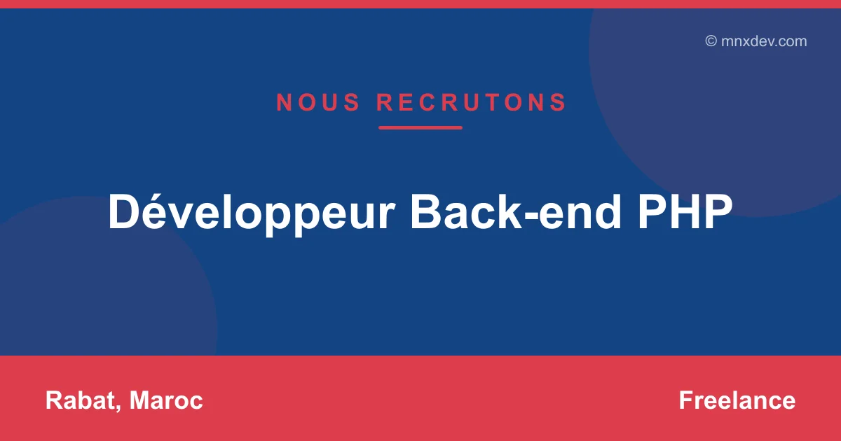 Développeur Back-end PHP