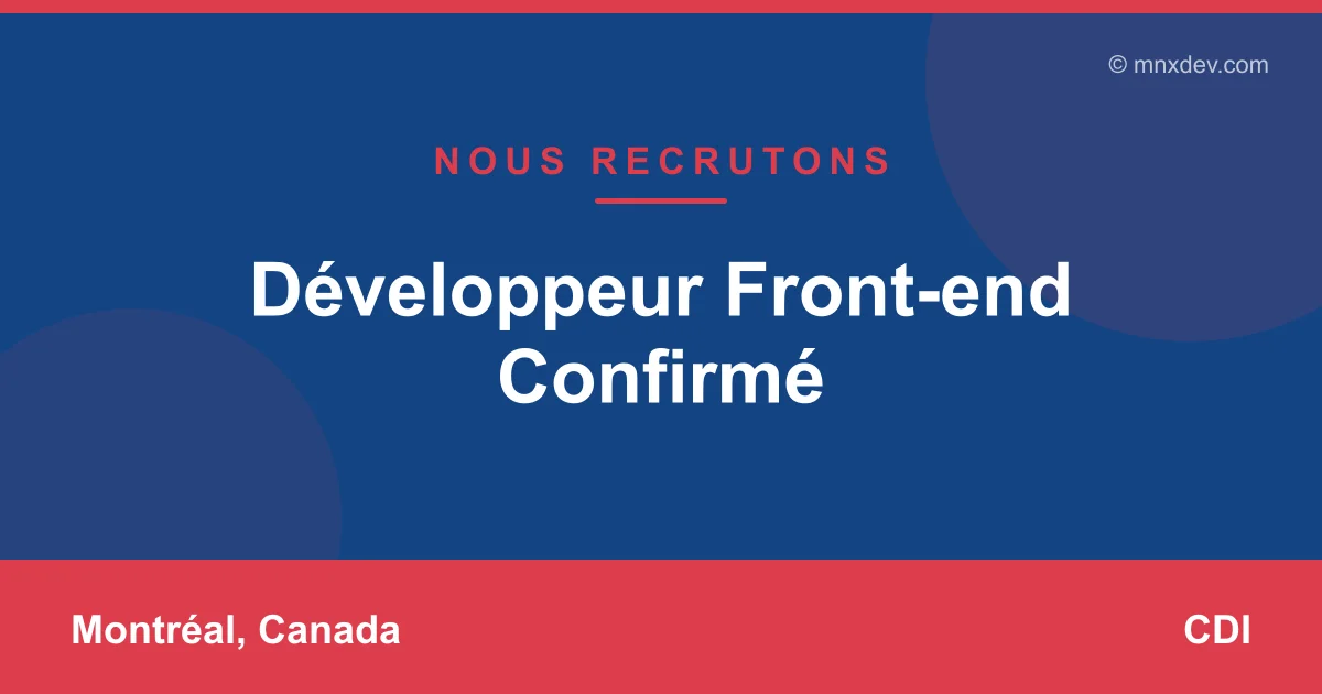 Développeur Front-end Confirmé
