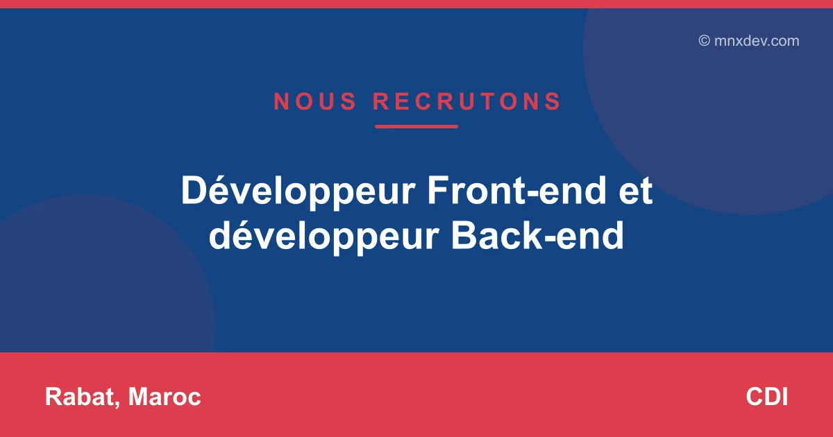 Développeur Front-end et développeur Back-end