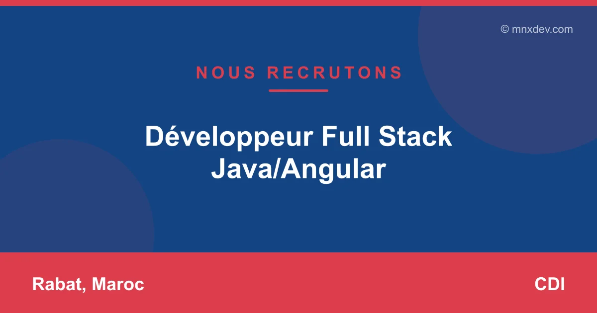 Développeur Full Stack Java/Angular