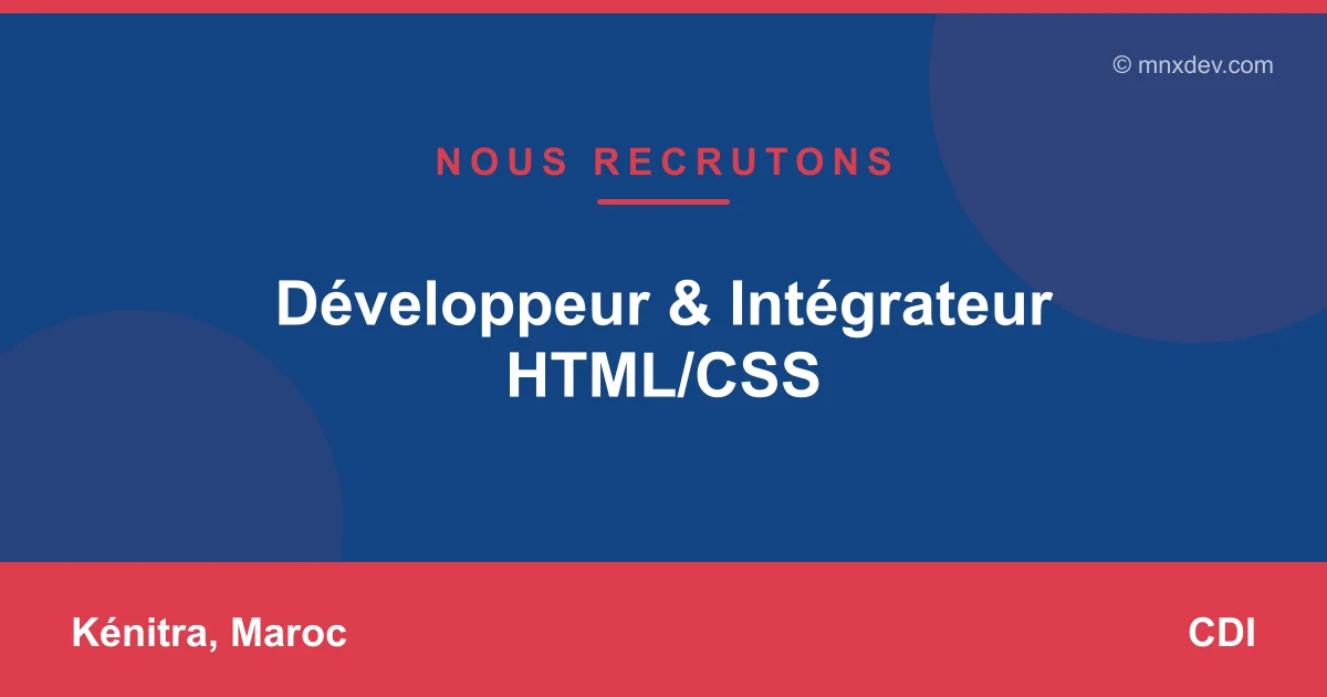 Développeur & Intégrateur HTML/CSS