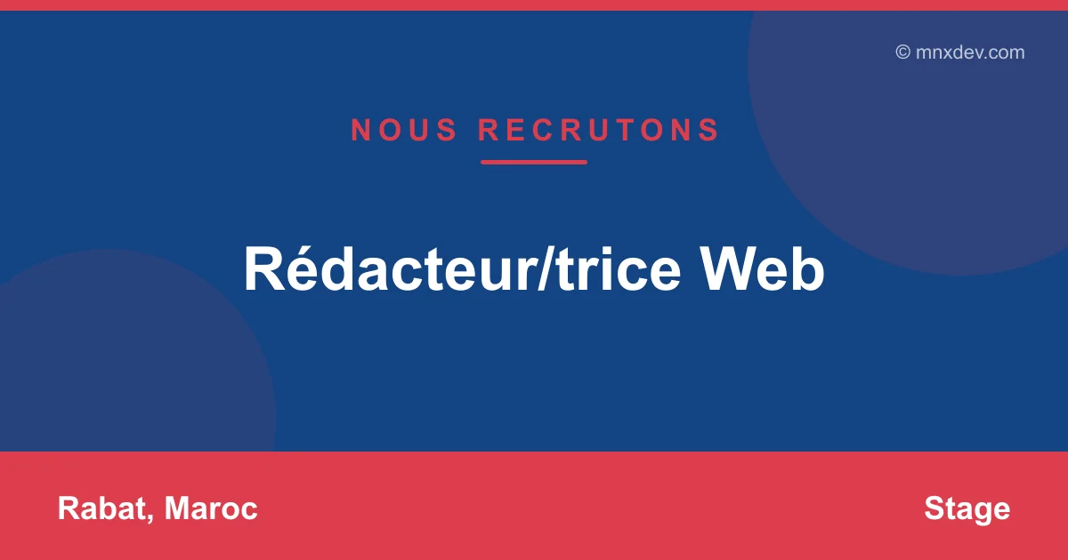 Rédacteur/trice Web
